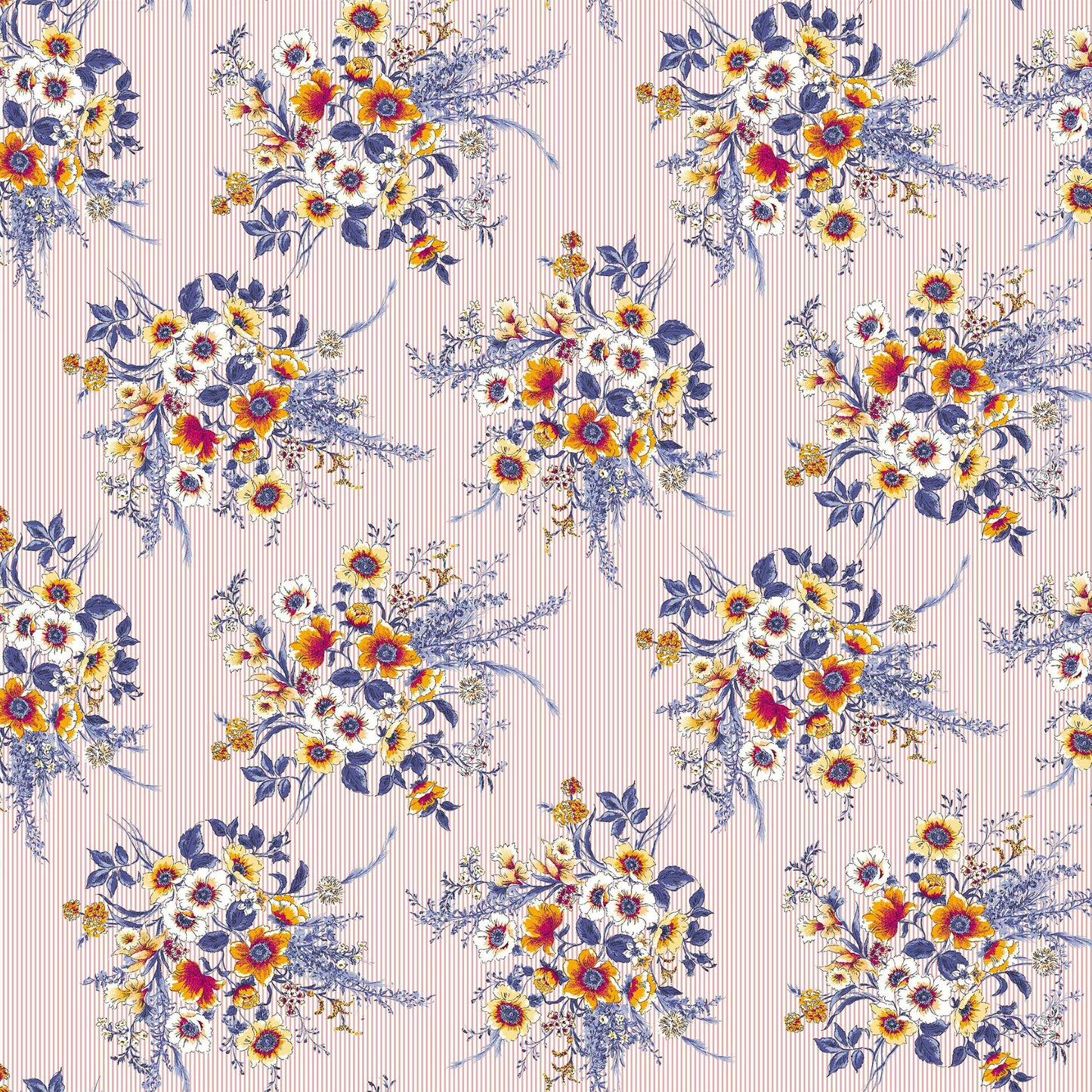 P-778-504-MAUVE-YELLOW - PRINTED WOOL DOBBY 100% POLYESTER