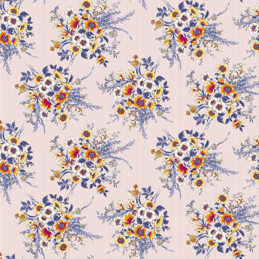 P-778-504-MAUVE-YELLOW - PRINTED WOOL DOBBY 100% POLYESTER