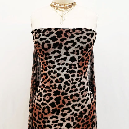 P-801-453-BLACK-CHOCO - PRINTED POLY POWER MESH 92%POLY 8%SPANDEX