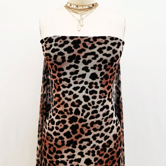 P-801-453-BLACK-CHOCO - PRINTED POLY POWER MESH 92%POLY 8%SPANDEX