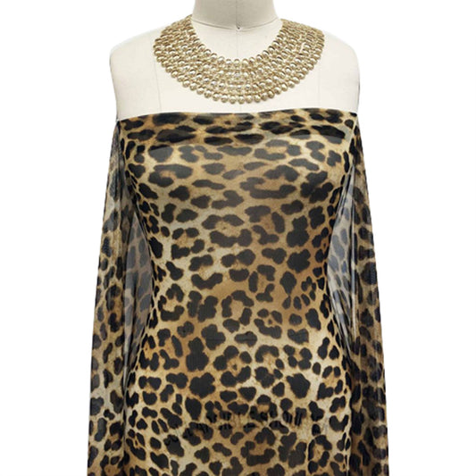 P-801-453-BLACK-GOLDEN-BROWN - PRINTED POLY POWER MESH 92%POLY 8%SPANDEX