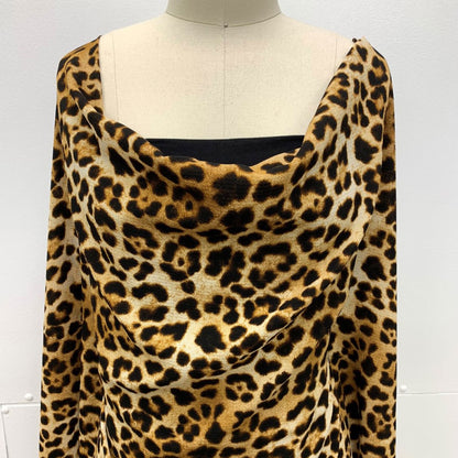 P-801-586-BLACK-GOLDEN-BROWN - PRINTED CREPE CHIFFON 97% POLY 3% SPANDEX