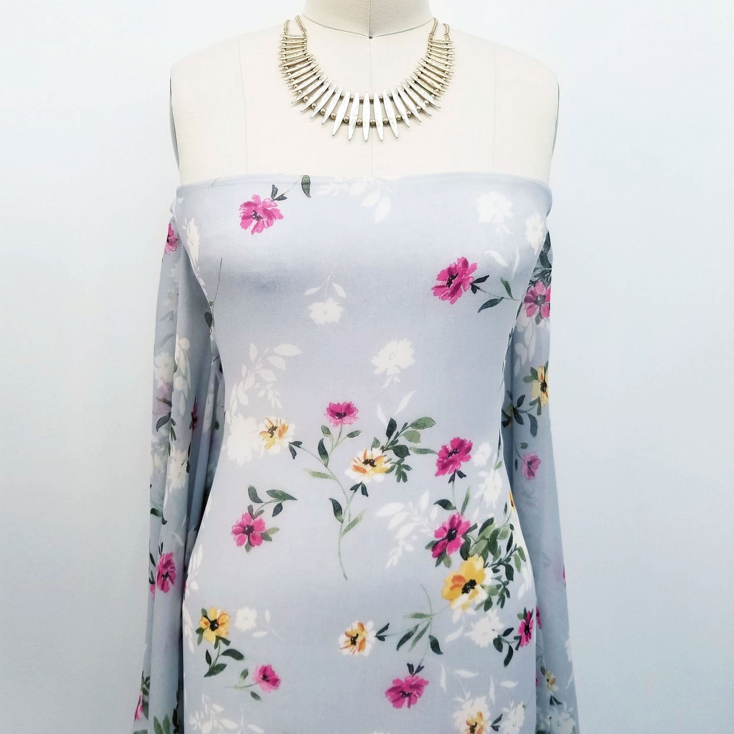 P-80B-501-SILVER-PINK - PRINTED 100% POLYESTER HI MULTI CHIFFON WASH