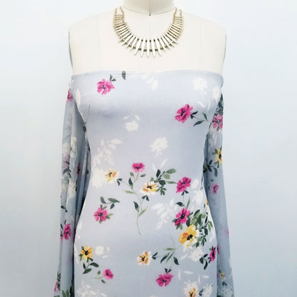 P-80B-501-SILVER-PINK - PRINTED 100% POLYESTER HI MULTI CHIFFON WASH