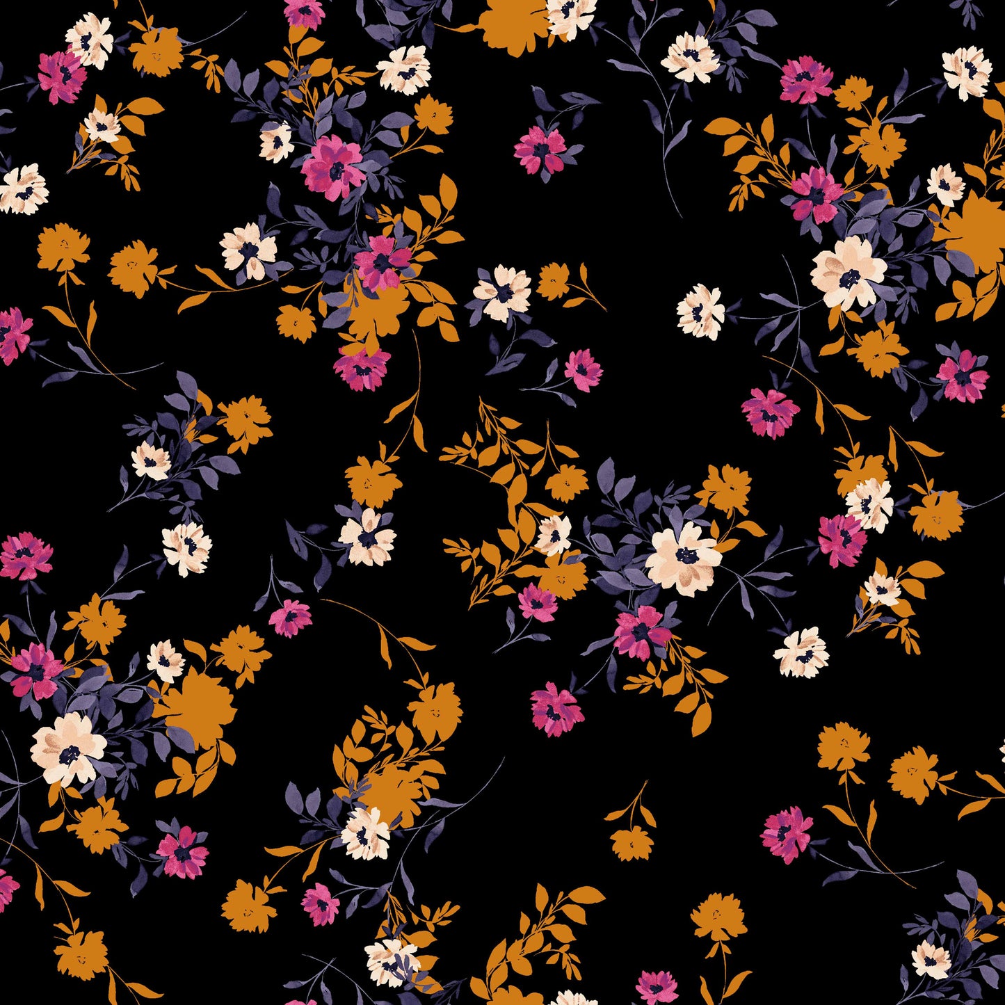 P-80B-586-BLACK-RASPBERRY - PRINTED CREPE CHIFFON 97% POLY 3% SPANDEX