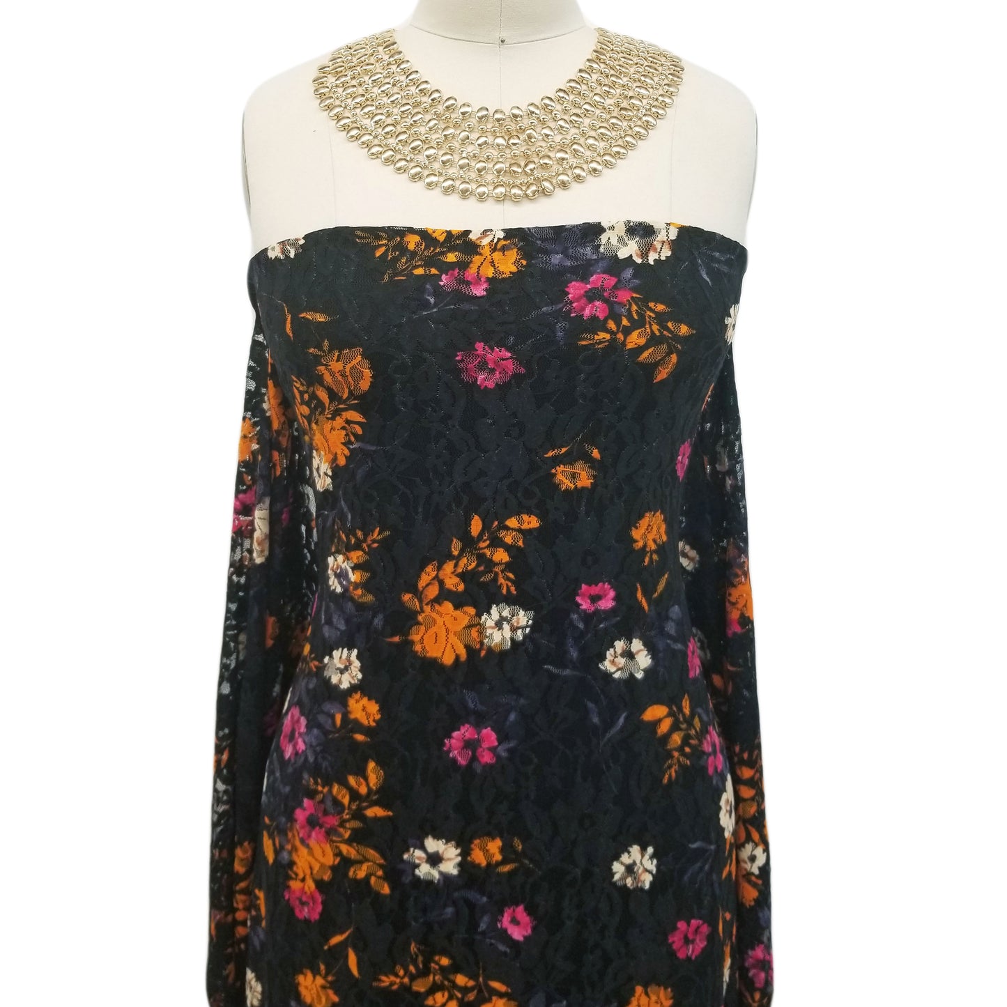 P-80B-586-BLACK-RASPBERRY - PRINTED CREPE CHIFFON 97% POLY 3% SPANDEX