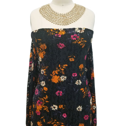 P-80B-586-BLACK-RASPBERRY - PRINTED CREPE CHIFFON 97% POLY 3% SPANDEX