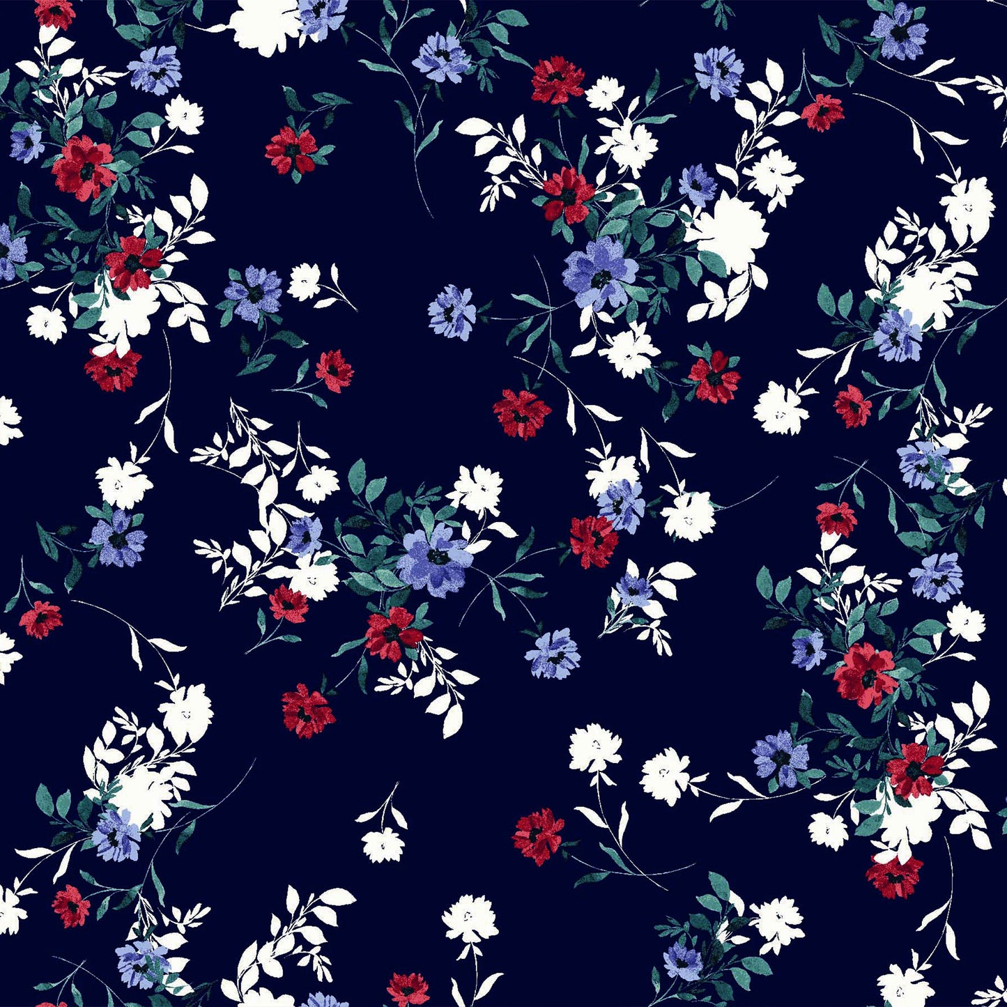 P-81B-502-NAVY-RED - PRINTED 100% POLY CHELSEA CHIFFON