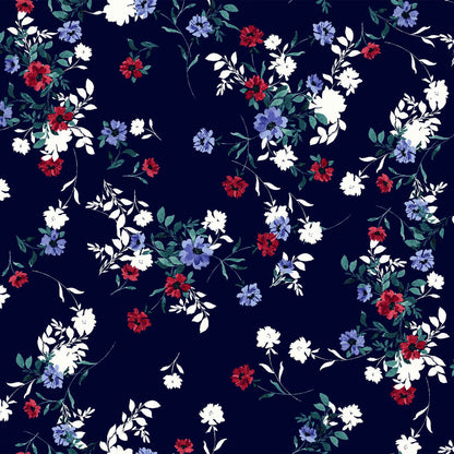 P-81B-502-NAVY-RED - PRINTED 100% POLY CHELSEA CHIFFON