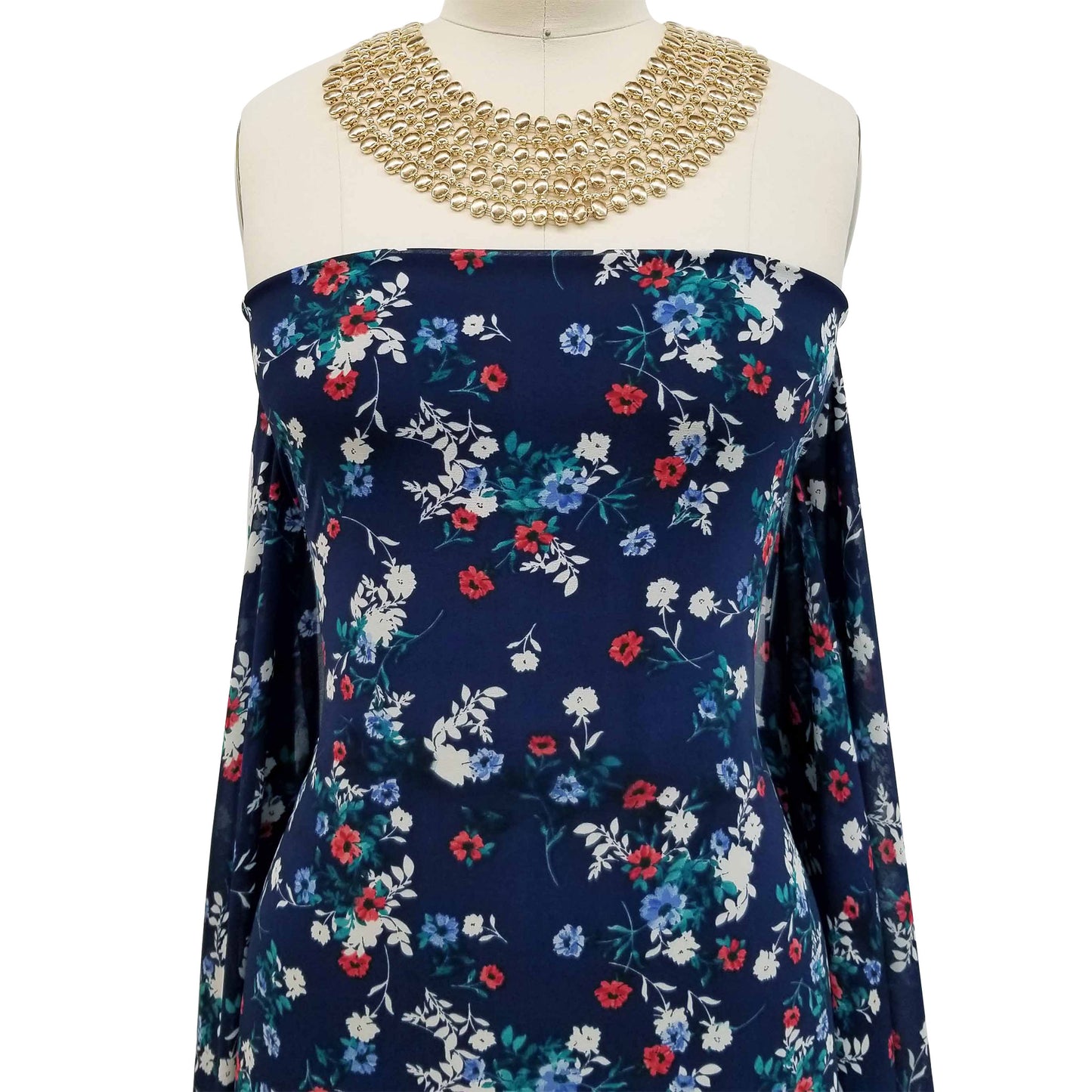 P-81B-502-NAVY-RED - PRINTED 100% POLY CHELSEA CHIFFON