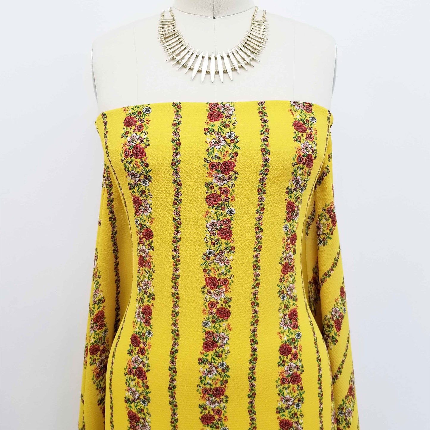 P-823-586-YELLOW-RED - PRINTED CREPE CHIFFON 97% POLY 3% SPANDEX