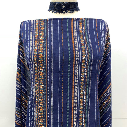 P-831-586-NAVY-GINGER - PRINTED CREPE CHIFFON 97% POLY 3% SPANDEX