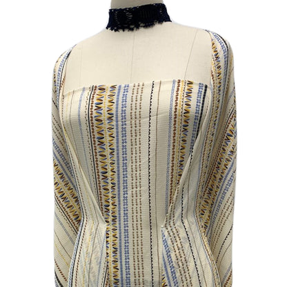 P-831-586-VANILLA-GOLD - PRINTED CREPE CHIFFON 97% POLY 3% SPANDEX