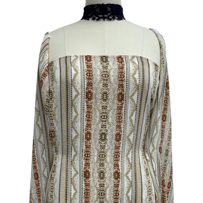 P-848-586-TAN-NEUTRAL - PRINTED CREPE CHIFFON 97% POLY 3% SPANDEX
