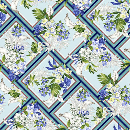 P-860-586-BLUE-TINT-SAPPHIRE - PRINTED CREPE CHIFFON 97% POLY 3% SPANDEX
