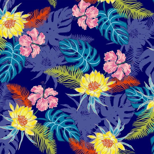 P-864-504-NAVY-YELLOW - PRINTED WOOL DOBBY 100% POLYESTER