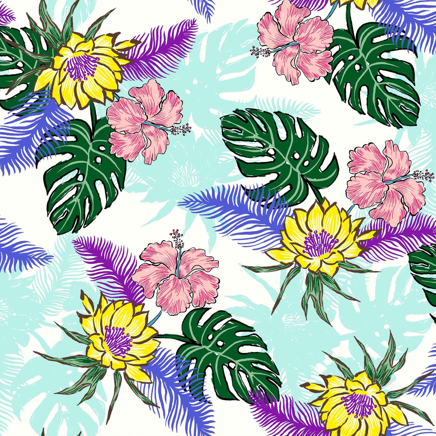 P-864-504-OFFWHITE-YELLOW - PRINTED WOOL DOBBY 100% POLYESTER