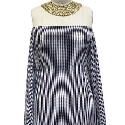 P-878-504-INDIGO-PURPLE-OFF-WHITE - PRINTED WOOL DOBBY 100% POLYESTER