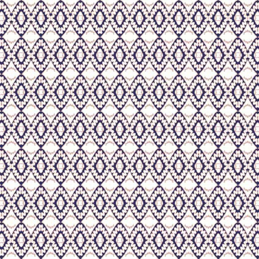 P-885-504-DUSTY-PINK-NAVY - PRINTED WOOL DOBBY 100% POLYESTER