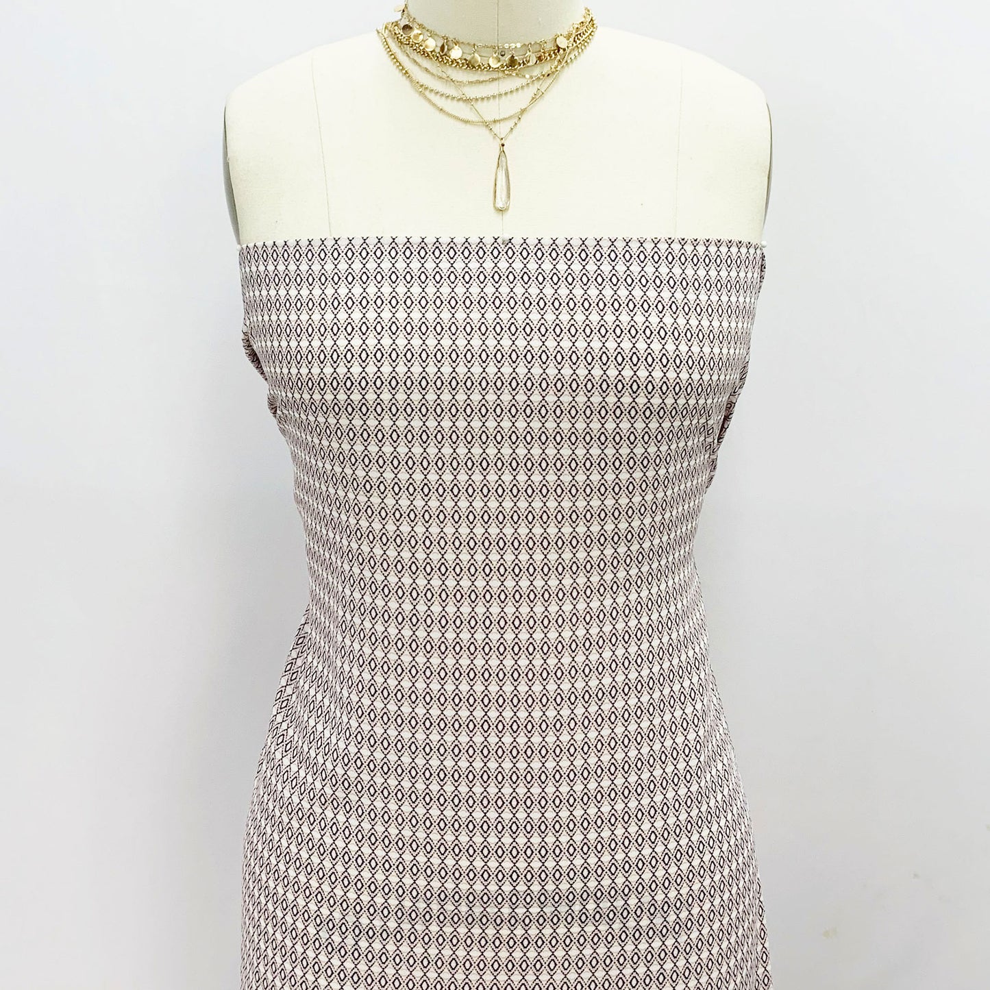 P-885-504-DUSTY-PINK-NAVY - PRINTED WOOL DOBBY 100% POLYESTER