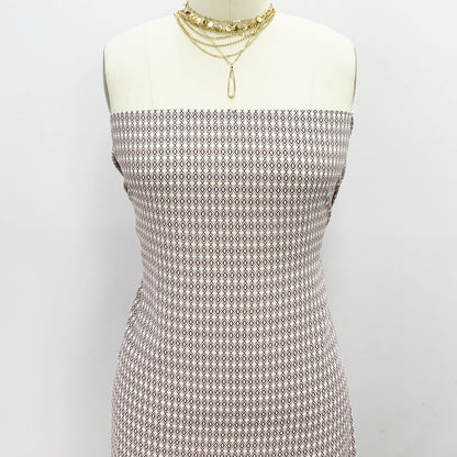 P-885-504-DUSTY-PINK-NAVY - PRINTED WOOL DOBBY 100% POLYESTER