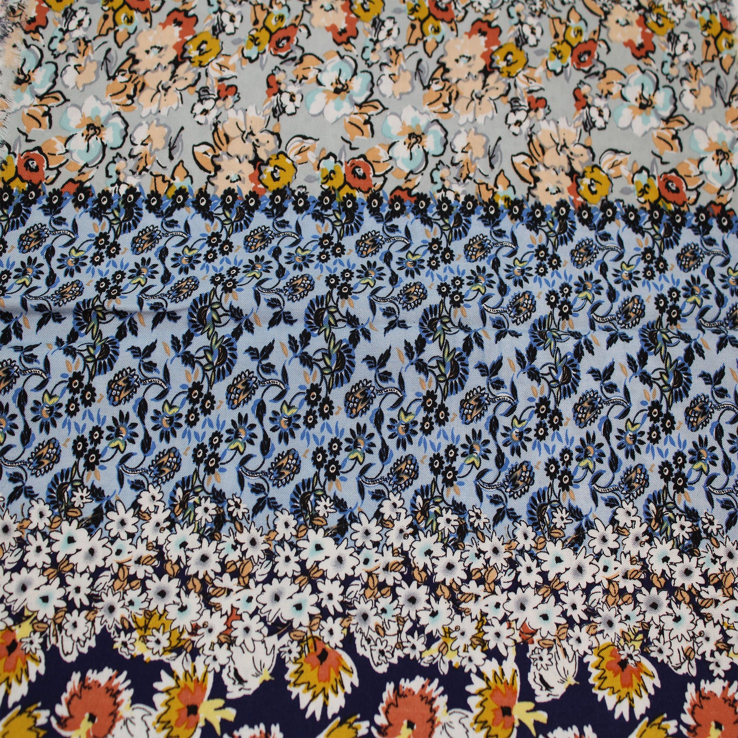 P-899-698-NAVY-DENIM - PRINTED RAYON CHALLIS 100% RAYON CHALLIS