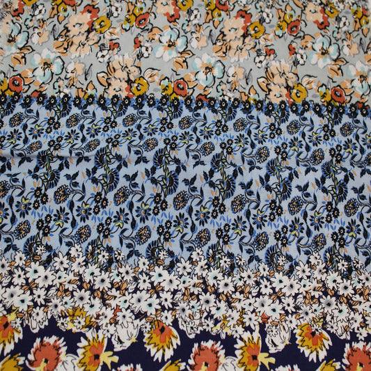 P-899-698-NAVY-DENIM - PRINTED RAYON CHALLIS 100% RAYON CHALLIS