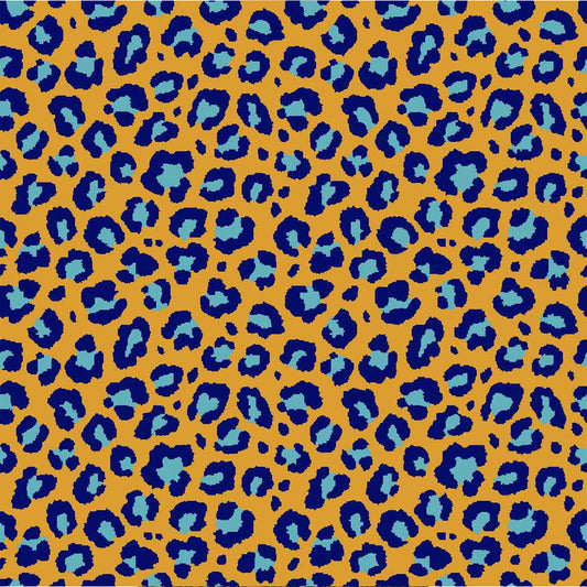 P-901-668-MARIGOLD-TURQUOISE - PRINTED DTY 92% POLY 8% SPANDEX DTY DOUBLE SIDED BRUSH