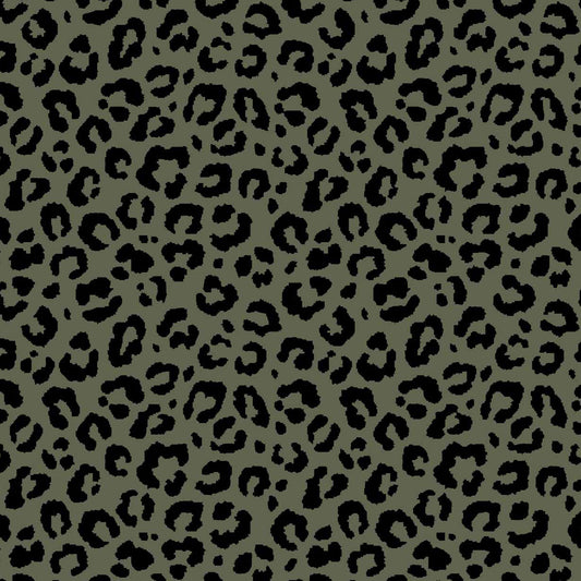 P-902-586-OLIVE-BLACK - PRINTED CREPE CHIFFON 97% POLY 3% SPANDEX