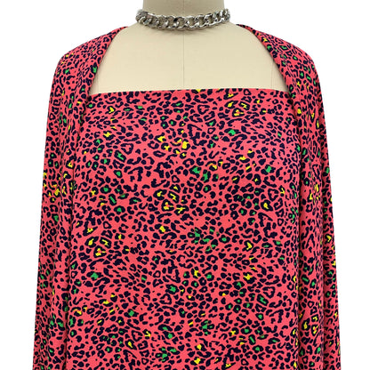 P-912-504-GUAVA-NEON-LEMON - PRINTED WOOL DOBBY 100% POLYESTER