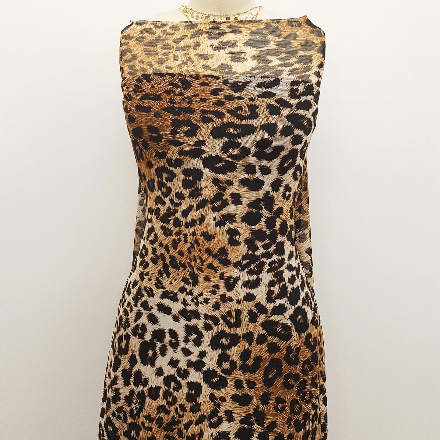 P-953-453-GOLDEN-BROWN-BLACK - PRINTED POLY POWER MESH 92%POLY 8%SPANDEX