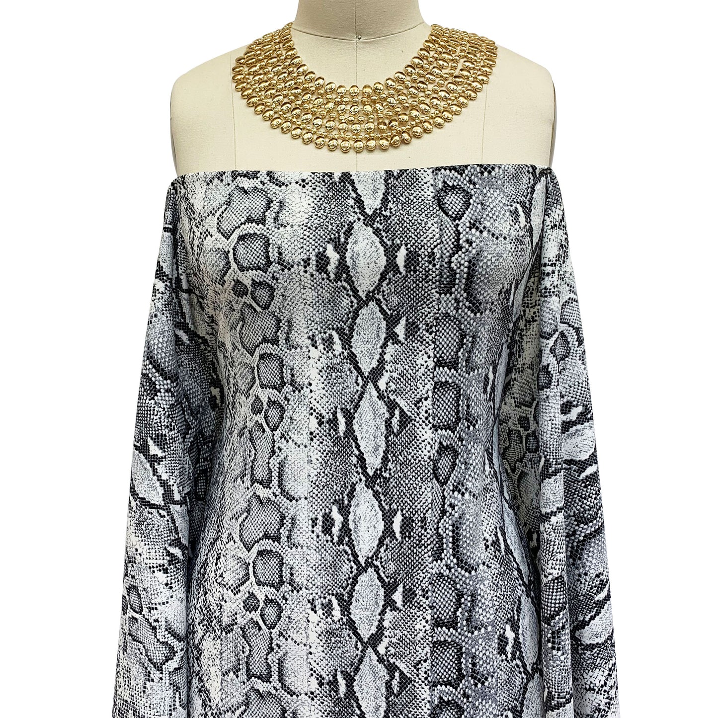 P-954-702-OFF-WHITE-GREY -  PRINTED SCUBA CREPE 97% POLY 3% SPANDEX