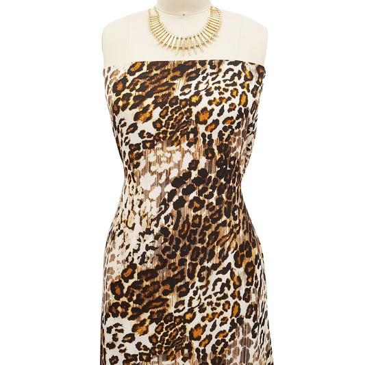 P-959-668-ECRU-GOLD - PRINTED DTY 92% POLY 8% SPANDEX DTY DOUBLE SIDED BRUSH