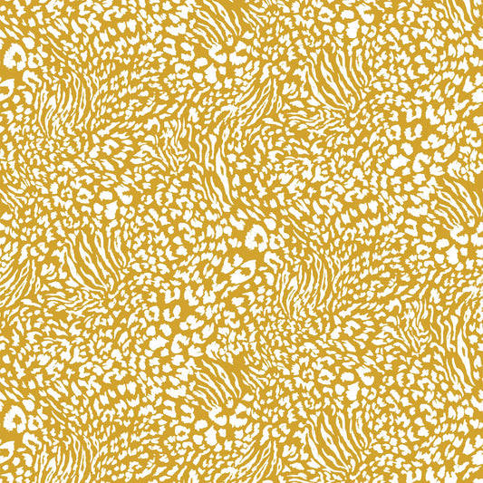 P-963-506-GOLDEN-MUSTARD-HEATHERGREY-PRINTED FRENCH TERRY 63%POLY  33%RAYON  4% SPANDEX