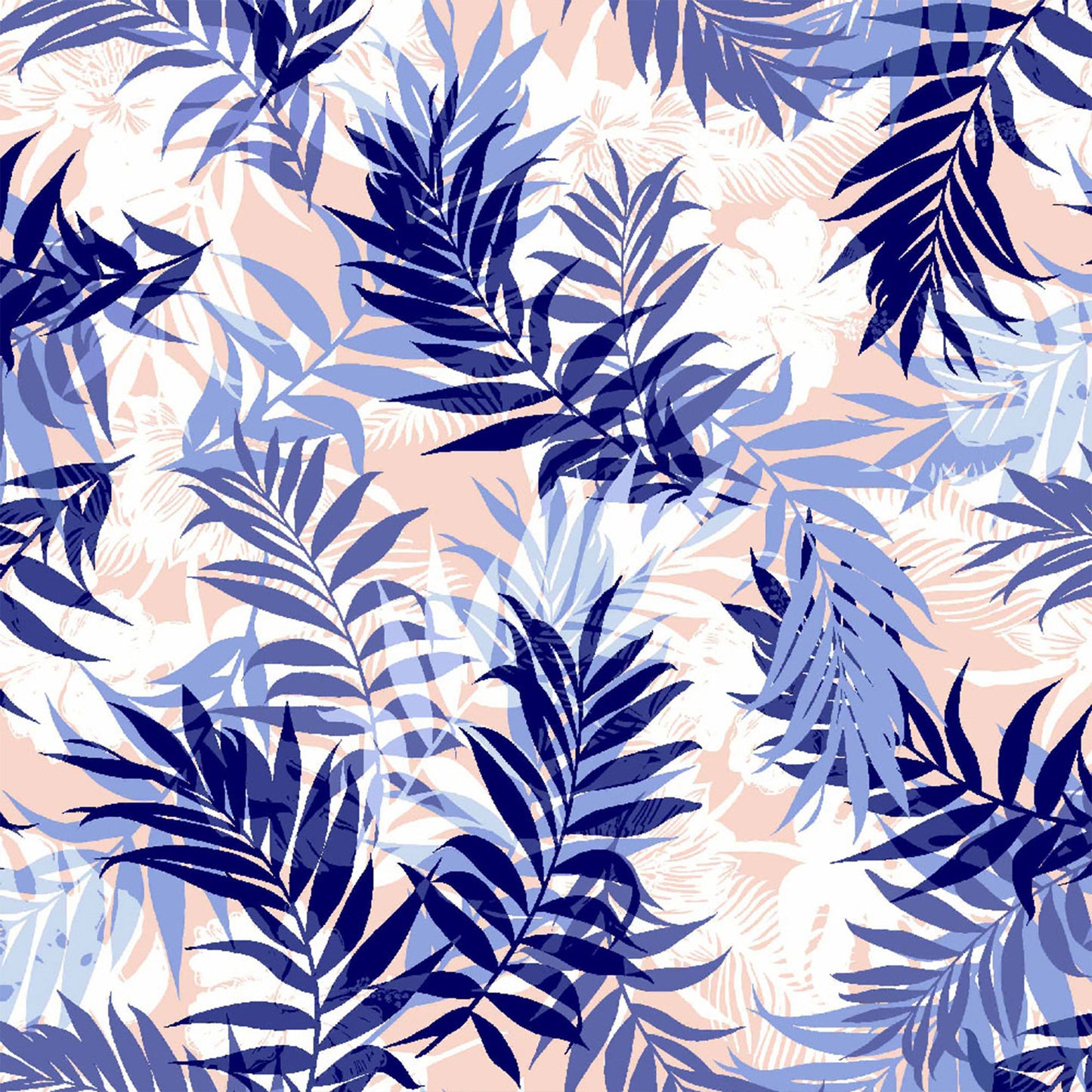 P-965-504-PEACH-BLUE - PRINTED WOOL DOBBY 100% POLYESTER