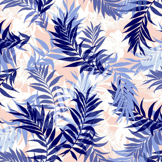 P-965-504-PEACH-BLUE - PRINTED WOOL DOBBY 100% POLYESTER