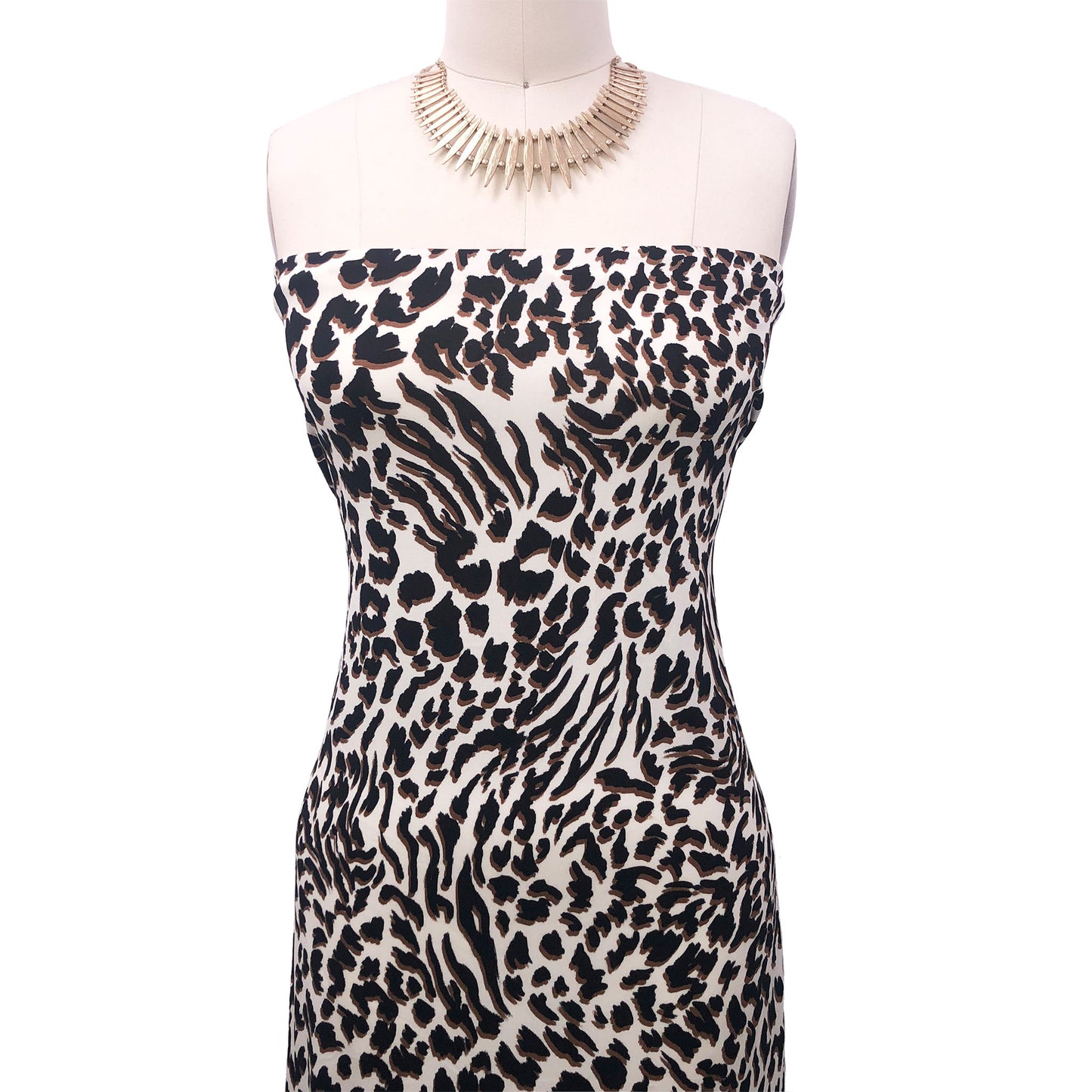 P-966-450-IVORY-BLACK - PRINTED ITY 96% POLY 4% SPANDEX