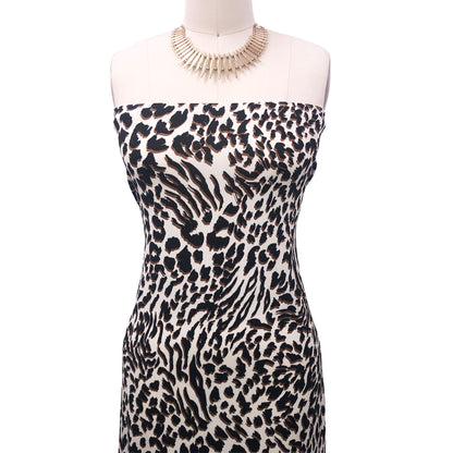 P-966-450-IVORY-BLACK - PRINTED ITY 96% POLY 4% SPANDEX
