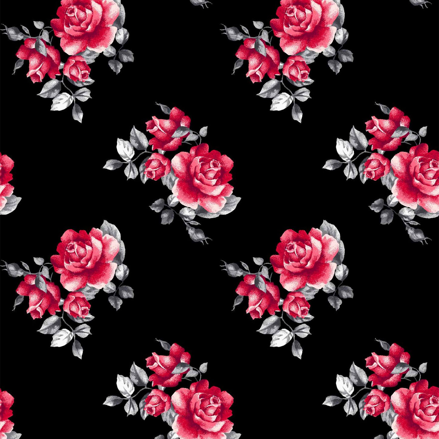 P-98-502-BLACK-RED - PRINTED 100% POLY CHELSEA CHIFFON