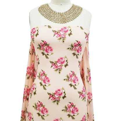 P-98-502-BLUSH-CORAL - PRINTED 100% POLY CHELSEA CHIFFON