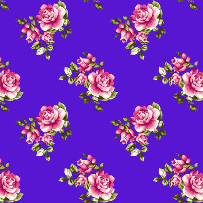 P-98-502-ROYAL-PINK - PRINTED 100% POLY CHELSEA CHIFFON