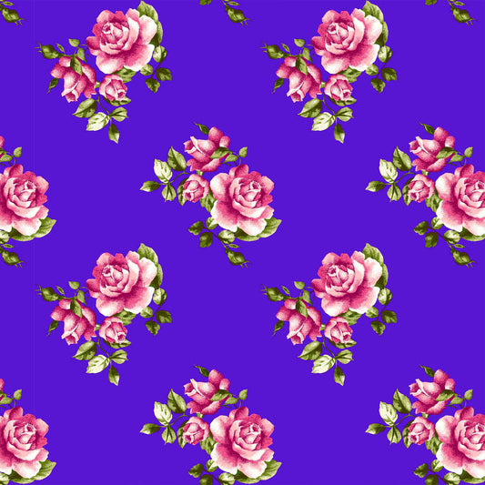 P-98-502-ROYAL-PINK - PRINTED 100% POLY CHELSEA CHIFFON