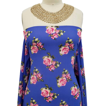 P-98-502-ROYAL-PINK - PRINTED 100% POLY CHELSEA CHIFFON