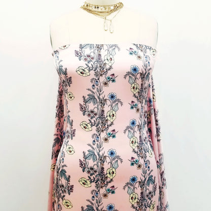 P-99-SATIN-PINK-BANANA - PRINTED SATIN CHIFFON 100% POLYESTER