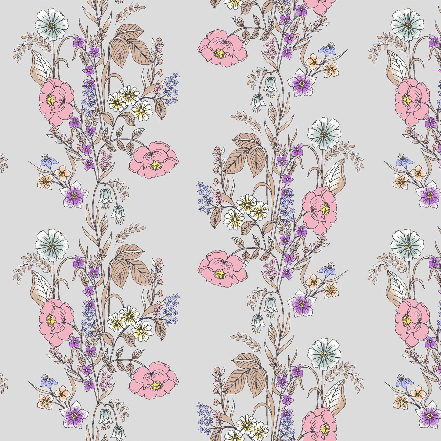 P-99-SATIN-SILVER-PINK - PRINTED SATIN CHIFFON 100% POLYESTER