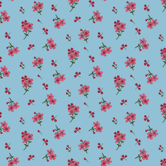 PD-10005-504-SKYBLUE-RED - PRINTED WOOL DOBBY 100% POLYESTER