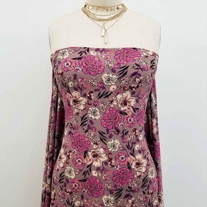 PD-10015-703-MAUVE-BLUSH - PRINTED TWIST CREPE 92% POLY 8% SPANDEX