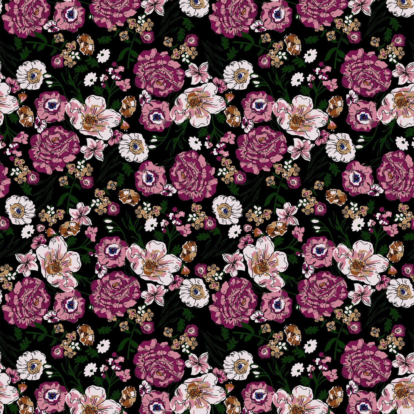 PD-10015-703-NAVY-CORAL - PRINTED TWIST CREPE 92% POLY 8% SPANDEX