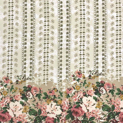 PD-108-B-586-CHAMPAGNE-ROSE - DOUBLE BORDER CREPE CHIFFON 97% POLY 3% SPANDEX