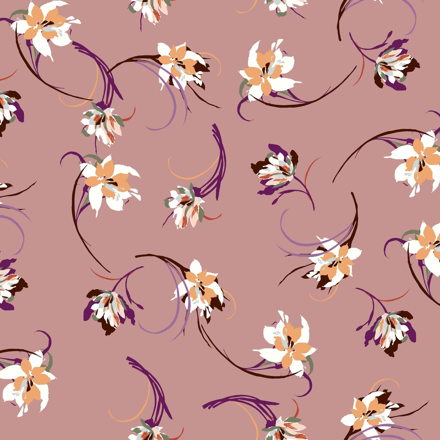 PD-124-586-MAUVE-GOLD - PRINTED CREPE CHIFFON 97% POLY 3% SPANDEX